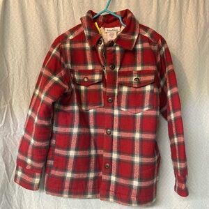 Tommy Bahama Red and Green Plaid flannel Sherpa lined Shirt size 5-6